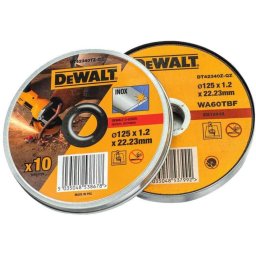 DeWALT Akcesoria - Zestaw tarcz tnących do stali nierdzewnej 125x22,2 mm, 10 szt. DT42340TZ