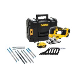 DeWALT - Wyrzynarka AKU 18 V, z akcesoriami, 2x akumulator 5,0 Ah Li-Ion, ładowarka DCS334P2A