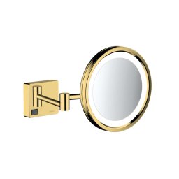 Hansgrohe AddStoris - Lusterko kosmetyczne naścienne z oświetleniem LED, złoty optyczny polerowany 41790990