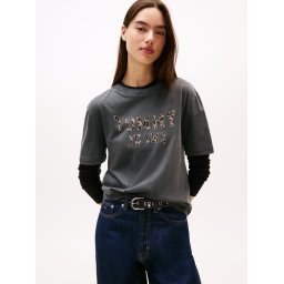 Tommy Jeans Koszulka damska Kobiety Bawełna szary, M