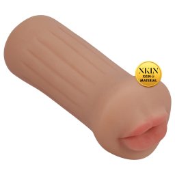 XKIN - masturbator z sztucznych ust - S (ciemny naturalny)