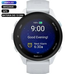 Garmin Forerunner 70 Whitestone 010-04307-01 biały zegarek GPS do biegania AMOLED ★ AUTORYZOWANY SKLEP | Raty 0% | PayPo | ZWROT DO 365 DNI • POLECANA OFERTA ✓
