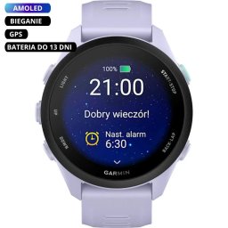 Garmin Forerunner 70 Cool Lavender 010-04307-03 fioletowy zegarek GPS do biegania AMOLED ★ AUTORYZOWANY SKLEP | Raty 0% | PayPo | ZWROT DO 365 DNI • POLECANA OFERTA ✓
