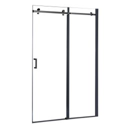 Odwane drzwi prysznicowe z rolkami 120x195 cm czarne