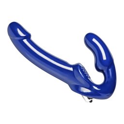 Strap U Revolver II - dildo do przypięcia z wibracjami - silikonowy niebieski
