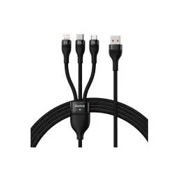 Baseus Flash Series 3w1 USB-C + micro USB + Lightning 100W 1,2m Czarny