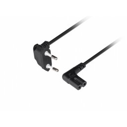 Lanberg Kabel zasilający EURO ( radiowy) CEE 7/16 - IEC 320 C7 3m kątowy VDE czarny