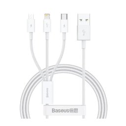Baseus Superior Data USB do M+L+C 3,5A 1m Biały