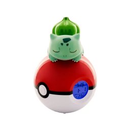 Teknofun Pokémon z figurką Bulbasaura na Pokéballu Lampka nocna z zegarkiem i radiem FM