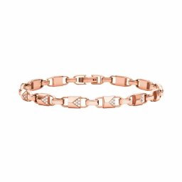 Różowozłota bransoletka Michael Kors Med Link kłódki z kryształkami MKC1004AN791 ★ AUTORYZOWANY SKLEP | Raty 0% | PayPo | ZWROT DO 365 DNI • POLECANA OFERTA ✓