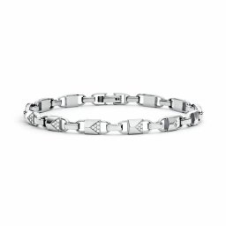 Srebrna bransoletka Michael Kors Med Link kłódki z kryształkami MKC1004AN040 ★ AUTORYZOWANY SKLEP | Raty 0% | PayPo | ZWROT DO 365 DNI • POLECANA OFERTA ✓