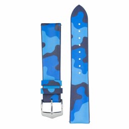 Niebieskie moro pasek skórzany 22 mm HIRSCH John 0928088080-2-22 (L) ★ AUTORYZOWANY SKLEP | Raty 0% | PayPo | ZWROT DO 365 DNI • POLECANA OFERTA ✓