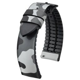 Czarno-szary pasek skórzany 20 mm HIRSCH John 0925088030-5-20 (L) ★ AUTORYZOWANY SKLEP | Raty 0% | PayPo | ZWROT DO 365 DNI • POLECANA OFERTA ✓