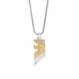 Emporio Armani EAGLE LOGO naszyjnik męski srebrno-złoty EGS3073040 ★ AUTORYZOWANY SKLEP | Raty 0% | PayPo | ZWROT DO 365 DNI • POLECANA OFERTA ✓