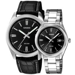 Casio Classic zegarki dla par zestaw elegancki czarny ★ AUTORYZOWANY SKLEP | Raty 0% | PayPo | ZWROT DO 365 DNI • POLECANA OFERTA ✓