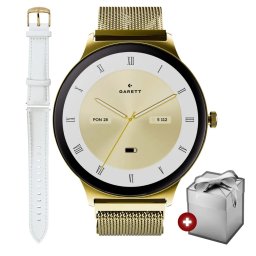 Garett Verona 2 Glow złoty mesh elegancki smartwatch damski + PUDEŁKO ★ AUTORYZOWANY SKLEP | Raty 0% | PayPo | ZWROT DO 365 DNI • POLECANA OFERTA ✓