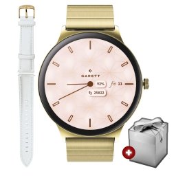Garett Verona 2 Glow złoty na bransolecie elegancki smartwatch damski + PUDEŁKO ★ AUTORYZOWANY SKLEP | Raty 0% | PayPo | ZWROT DO 365 DNI • POLECANA OFERTA ✓