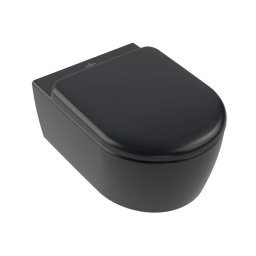 Villeroy & Boch Skyla - Toaleta wisząca z deską SoftClosing, TwistFlush, DirectFlush, CeramicPlus, Pure Black 5656CLR7