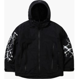 BS RABBIT DUAL ZIP SEAM SEALING HOODED JKT - INK SPLATTER BLACK - Unisex