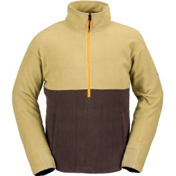 VOLCOM POLAR FLEECE MOCK HALF ZIP - DARK KHAKI - Man