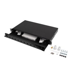 Lanberg Przełącznica światłowodowa 12XSC simplex/12XLC duplex rack 19 1U czarna + akcesoria