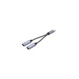 Unitek M206A USB-C na 2 x port USB-C audio i 18W Srebrno-szary