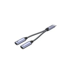 Unitek M206A USB-C na 2 x port USB-C audio i 18W Srebrno-szary