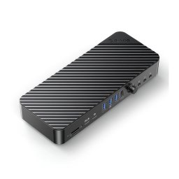 Orico DKA20-V1-EU-BK-EP USB-C 10 Gbps, 2x DP 4K, HDMI 4K, PD 60W, 6x USB-A, karty SD, audio Czarny