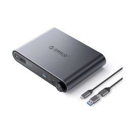 Orico PTM1-GY-EP USB-C z Obudową M.2 NVMe/SATA Audio 3,5mm RJ45 HDMI 4K@60Hz PD 100W Szary
