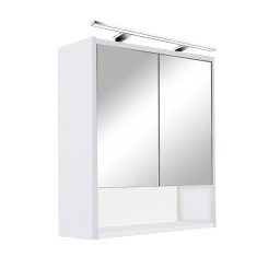 Szafka z lustrem grnym Luna 60 biaa