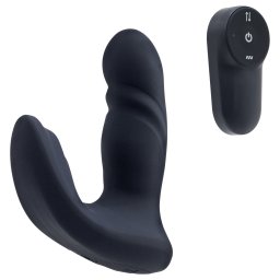 Dreamtoys Pulz - wbijający się wibrator analny z pilotem (niebieski)