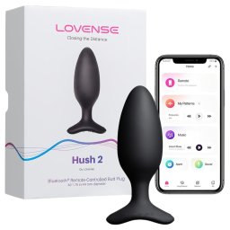 Lovense Hush 2 M - wibrujący korek analny sterowany aplikacją (45 mm, czarny)