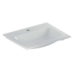 Geberit iCon - Zlew meblowy 60x48x13 cm, bez przelewu, z otworem na baterię, KeraTect, biały 501.843.00.2