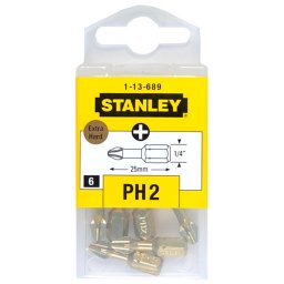 Stanley - Zestaw bitów skrętnych PH2, 6 szt. 1-13-689