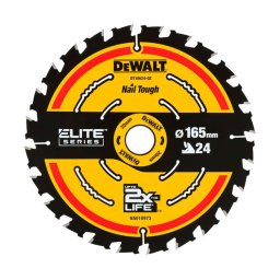 DeWALT - Tarcza tnąca do drewna 165x20 mm, 24 zębów DT10624
