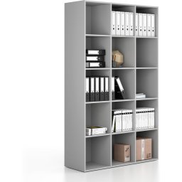 B2B Partner Regał FRAME, wysoki, 3 kolumny, 2162 x 1299 x 450 mm, szary
