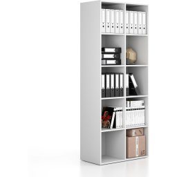 B2B Partner Regał FRAME, wysoki, 2 kolumny, 2162 x 872 x 450 mm, biały