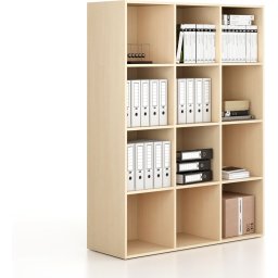 B2B Partner Regał FRAME, dolny, 3 kolumny, 1735 x 1299 x 450 mm, brzoza