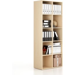 B2B Partner Regał FRAME, wysoki, 2 kolumny, 2162 x 872 x 450 mm, brzoza