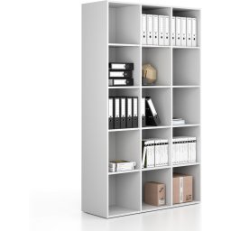 B2B Partner Regał FRAME, wysoki, 3 kolumny, 2162 x 1299 x 450 mm, biały