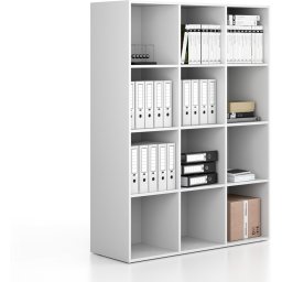B2B Partner Regał FRAME, dolny, 3 kolumny, 1735 x 1299 x 450 mm, biały
