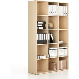 B2B Partner Regał FRAME, wysoki, 3 kolumny, 2162 x 1299 x 450 mm, brzoza