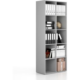 B2B Partner Regał FRAME, wysoki, 2 kolumny, 2162 x 872 x 450 mm, szary