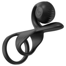 Snail Vibe Jovi - pierścień erekcyjny i masażer dla par - czarny