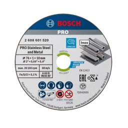Bosch - Zestaw tarcz tnących do stali nierdzewnej 76x10 mm, 5 szt. 2608601520