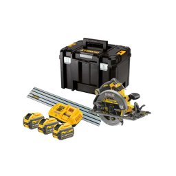 DeWALT - Pilarka tarczowa 54V AKU 190 mm, z akcesoriami, 3x akumulator 9,0 Ah Li-Ion, ładowarka DCS579NTA
