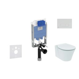 Ideal Standard ProSys - Zestaw do montażu podtynkowego, toaleta i deska Connect Air, przyciski Oleas M1, Aquablade, SoftClose, kolor biały ProSys80M SP94