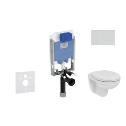 Ideal Standard ProSys - Zestaw do montażu podtynkowego, toaleta i deska Eurovit, przyciski Oleas M1, Rimless, SoftClose, chrom mat ProSys80M SP125