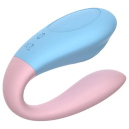 Mrow 03 - wibrator dla par - bezprzewodowy, wodoodporny - niebiesko-różowy
