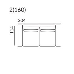 ARIA Sofa bez funkcji spania 2(160)